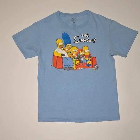 Men's Small Blue Simpsons T-Shirt - Picture 1 of 3